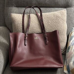 Coach Deep Red Leather Shoulder Bag